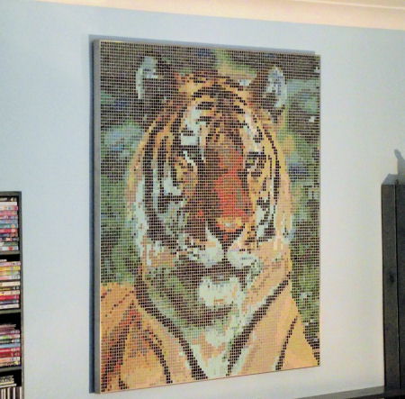 Photo of framed 'Framed Mosaic Wall Art' - Siberian Tiger