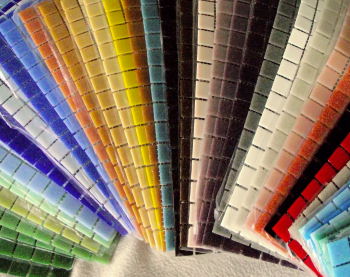 Some of the mosaic tile colours used