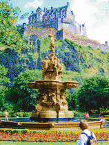 Edinburgh Castle and Fountain - Mosaic Art