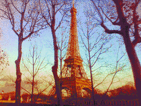 Eiffel Sunset - Mosaic Art