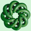 Green Torus Knot (8,3 on Soft Green) - Mosaic Art