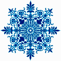 Victorian Ornament (Tur-Blue on White) - Mosaic Art