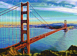 Golden Gate Bridge from Marin Headlands - Mosaic Art