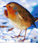Robin In The Snow - Mosaic Art