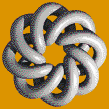 Grey Torus Knot (8,3 on Mid Orange) - Mosaic Art