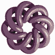 Lilac Torus Knot (8,3 on White) - Mosaic Art