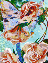 Rose Flower Fairy - Mosaic Art