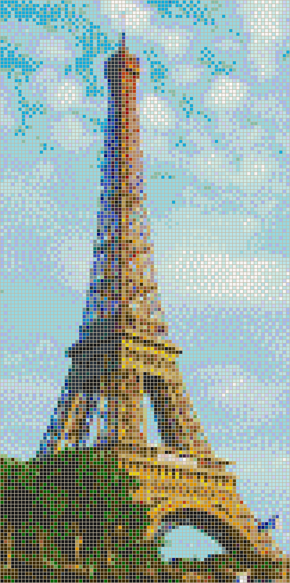 Eiffel Tower from the Seine - Mosaic Tile Art