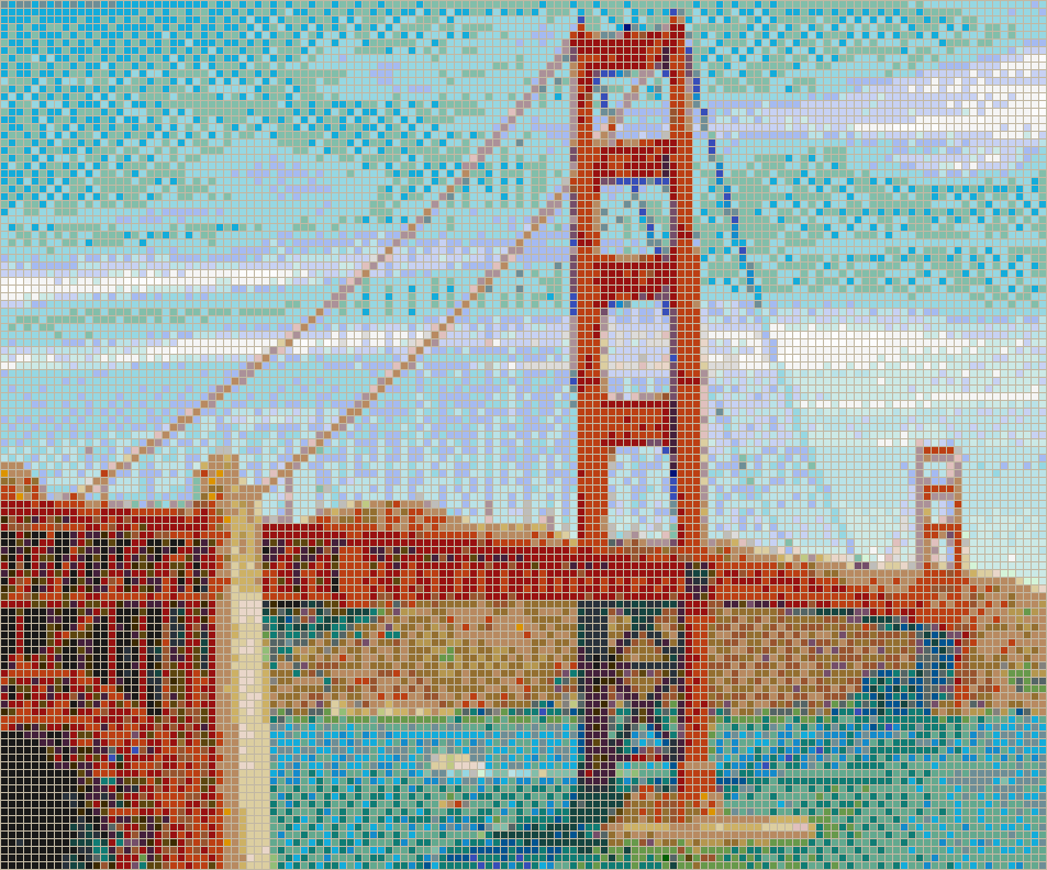 Golden Gate Bridge - Mosaic Tile Art