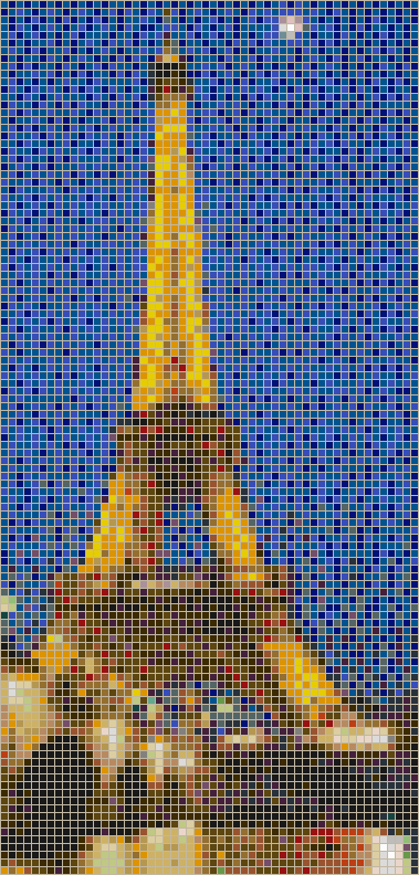 Moon over the Eiffel Tower - Mosaic Tile Art