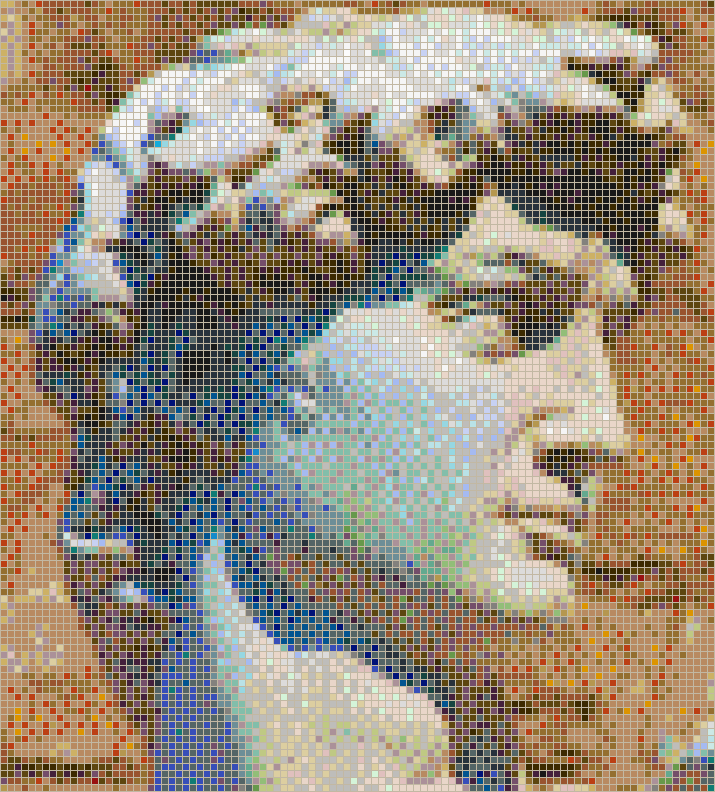 Head of Michelangelo's David - Mosaic Tile Art