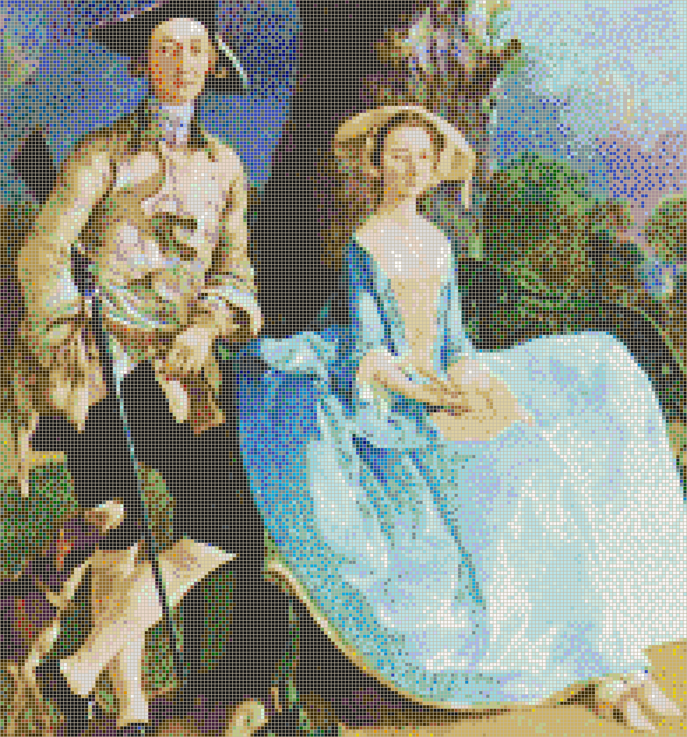 Mr and Mrs Andrews (Gainsborough) - Mosaic Tile Art