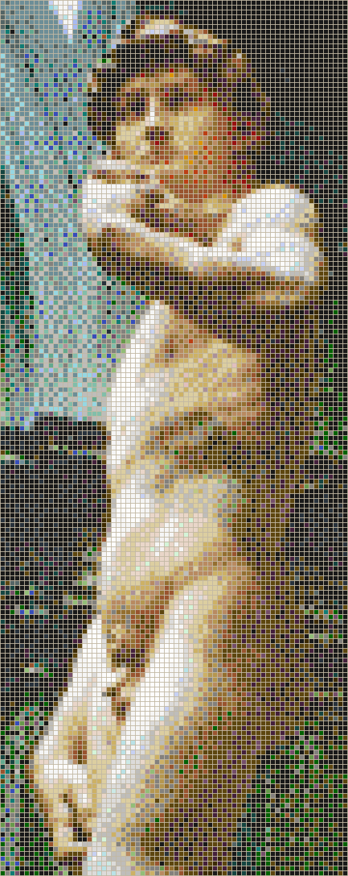 Michelangelo's David (Side View) - Mosaic Tile Art