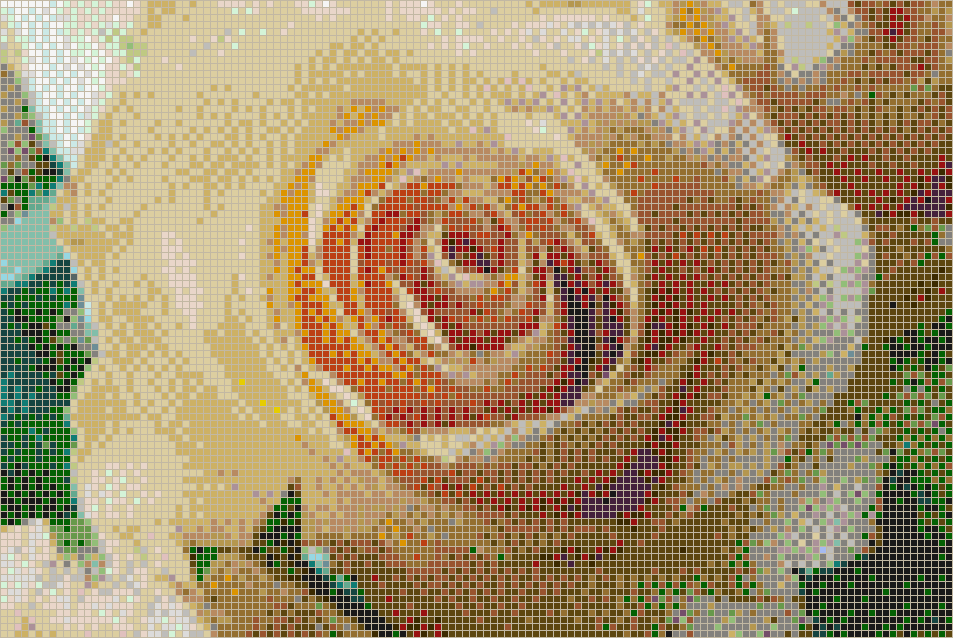 Apricot Rose - Mosaic Tile Art