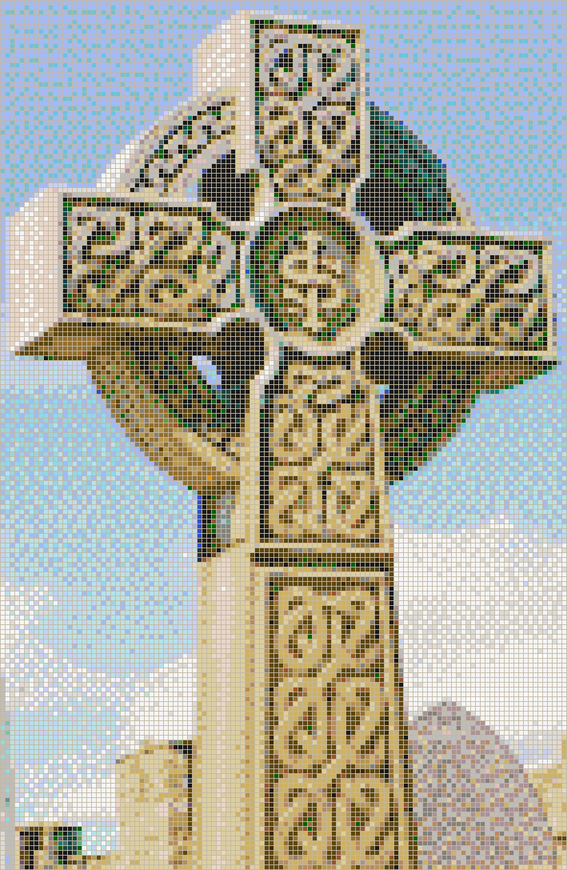 Stone Cross at St Andrews (Scotland) - Mosaic Tile Art