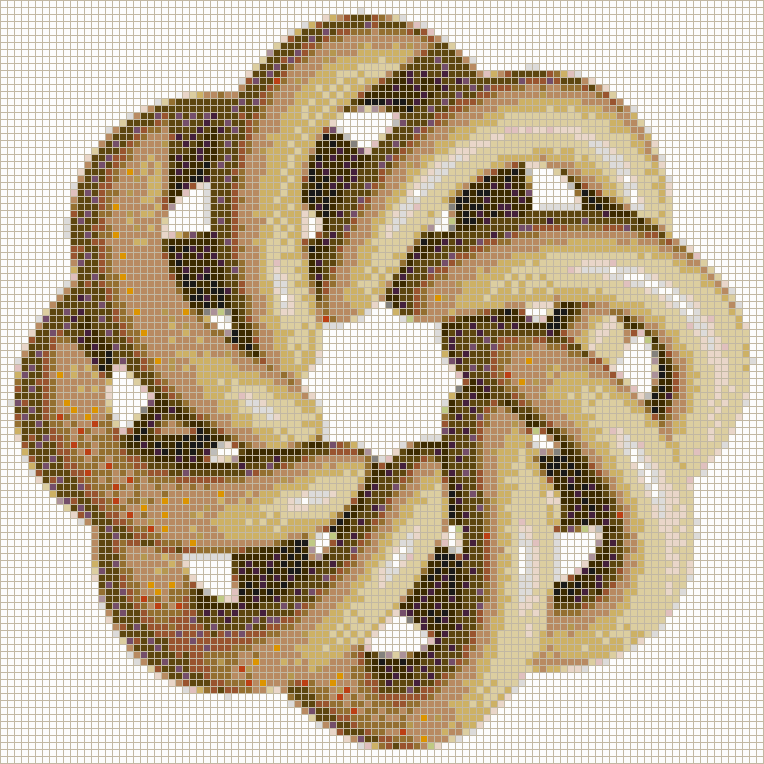 Brown Torus Knot (8,3 on White) - Mosaic Tile Art