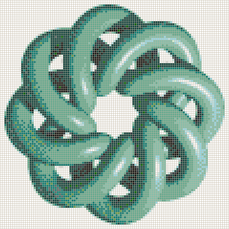 Marine Torus Knot (8,3 on White) - Mosaic Tile Art