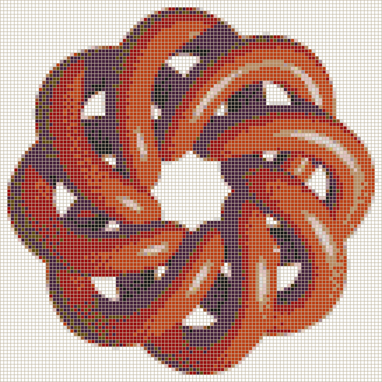 Red Torus Knot (8,3 on White) - Mosaic Tile Art