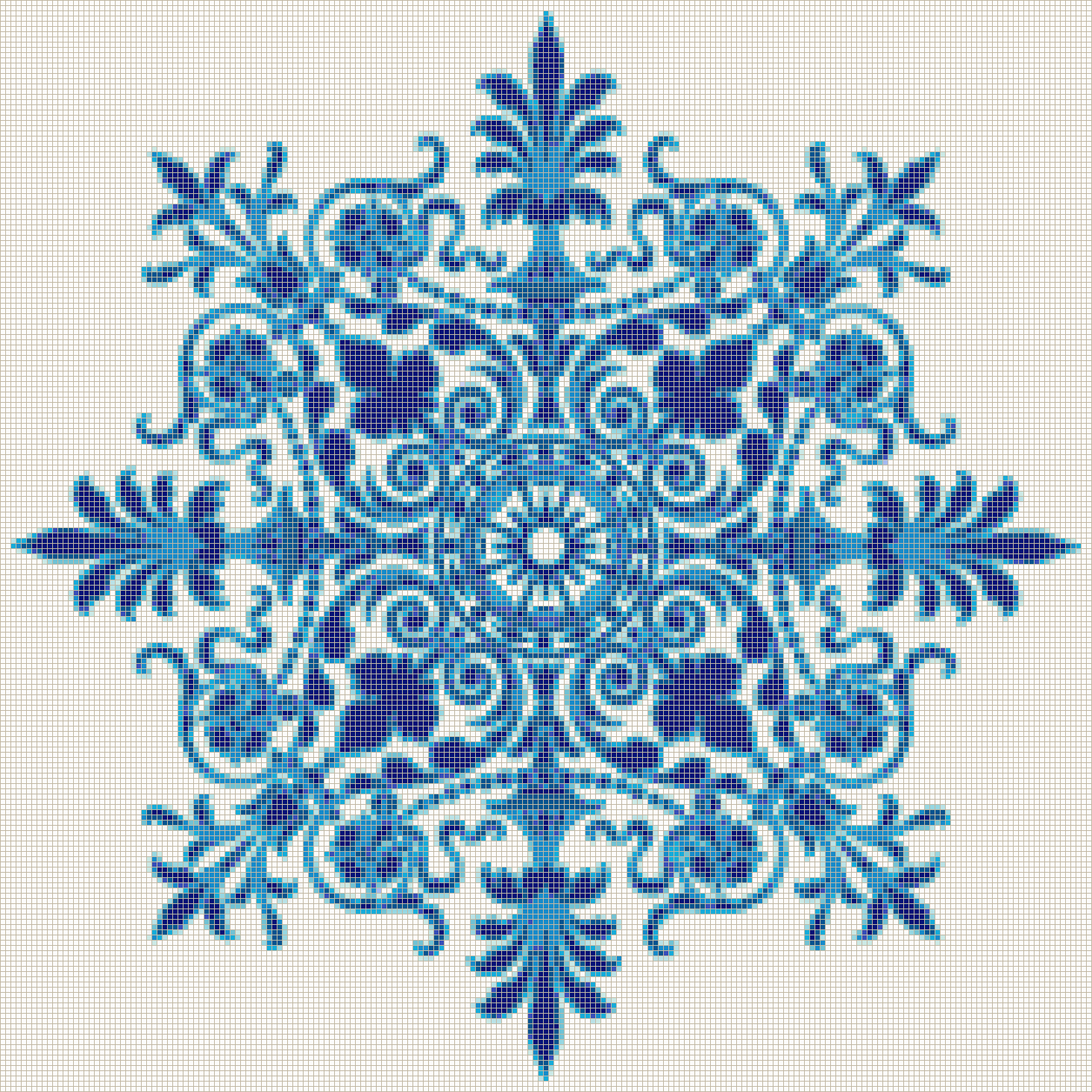 Victorian Ornament (Tur-Blue on White) - Mosaic Tile Art