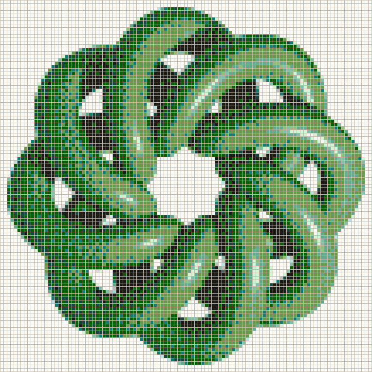 Green Torus Knot (8,3 on White) - Mosaic Tile Art