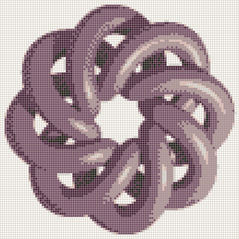 Lilac Torus Knot (8,3 on White) - Mosaic Tile Art