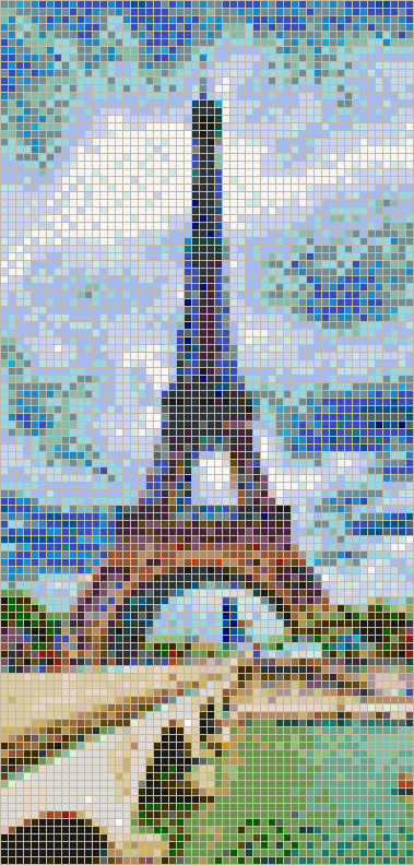 Eiffel Tower (Stormy) - Mosaic Tile Art