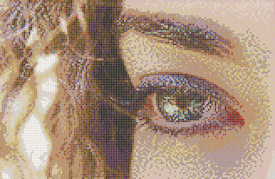Curly Eye (Alice) - Mosaic Tile Art