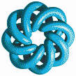 Turquoise Torus Knot (8,3 on White) - Mosaic Art
