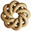 Brown Torus Knot (8,3 on White) - Mosaic Art