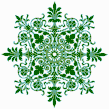 Victorian Ornament (Mar-Green on White) - Mosaic Art