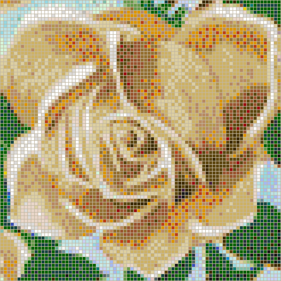 Fairy Rose (Apricot) - Framed Mosaic Wall Art