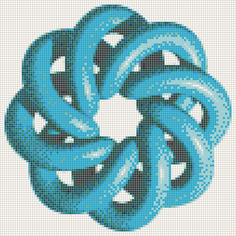 Turquoise Torus Knot (8,3 on White) - Framed Mosaic Wall Art