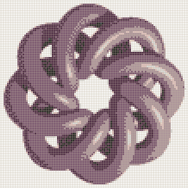 Lilac Torus Knot (8,3 on White) - Framed Mosaic Wall Art