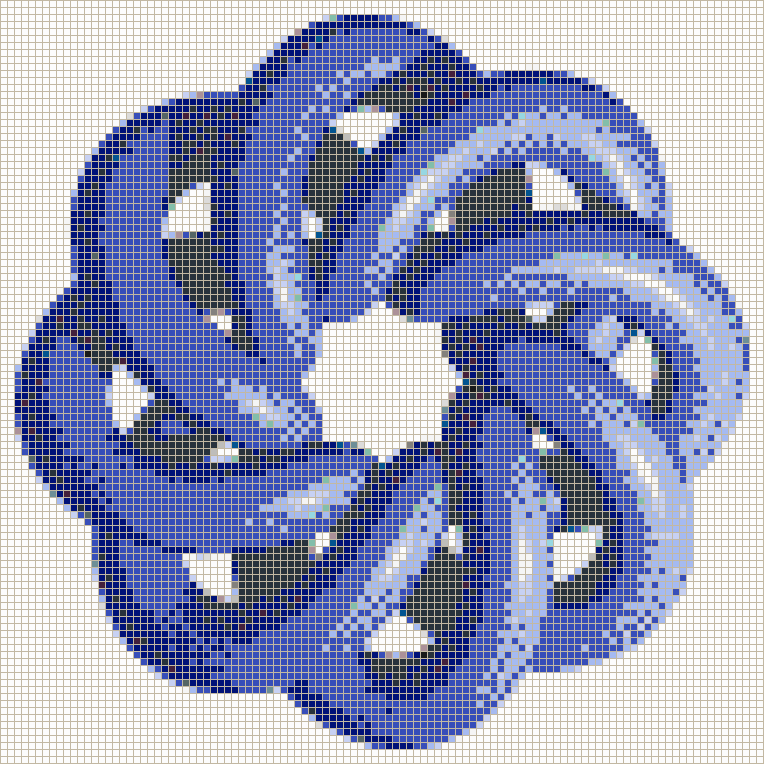 Blue Torus Knot (8,3 on White) - Framed Mosaic Wall Art