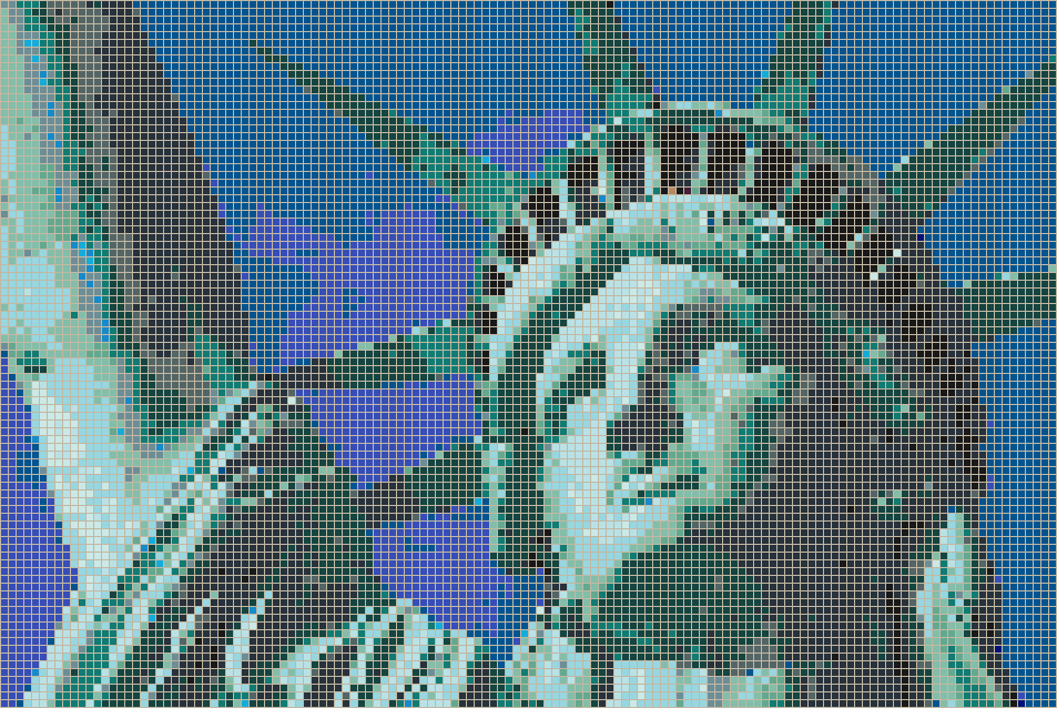 Statue of Liberty (Face) - Framed Mosaic Wall Art
