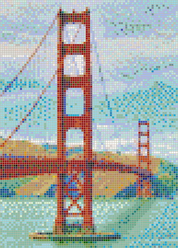 Golden Gate Bridge (May 2010) - Framed Mosaic Wall Art