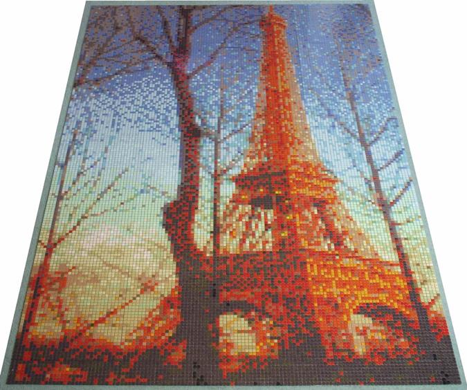 Eiffel Sunset Mosaic Tile Art