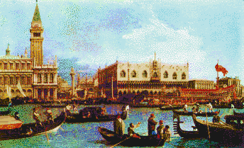 Bucentoro returns to the Molo, Venice (Canaletto) - Mosaic Art