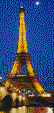 Moon over the Eiffel Tower - Mosaic Art