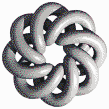 Grey Torus Knot (8,3 on White) - Mosaic Art