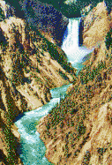Yellowstone Waterfall from Artist Point - Mosaic Art