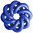 Blue Torus Knot (8,3 on White) - Mosaic Art