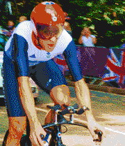 Bradley Wiggins riding to Olympic Gold 2012 - Mosaic Art