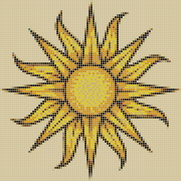 Sun (on fawn) - Mosaic Tile Art