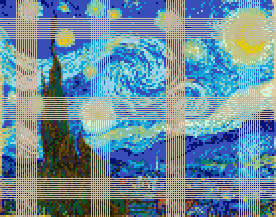 Starry Night Van Gogh Mosaic Tile Art, Tile Mosaic Murals Patterns