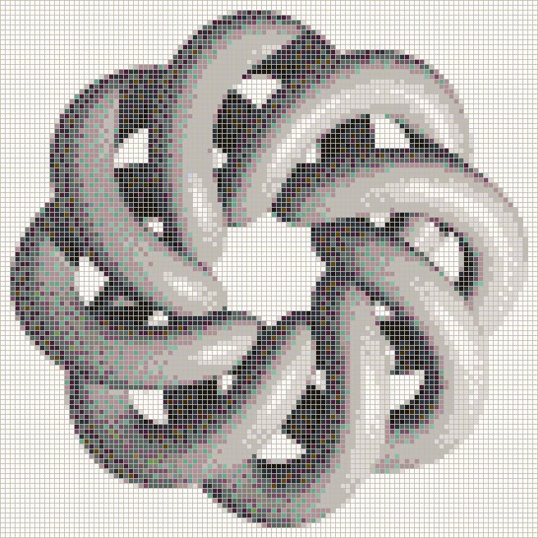 Grey Torus Knot (8,3 on White) - Mosaic Tile Art