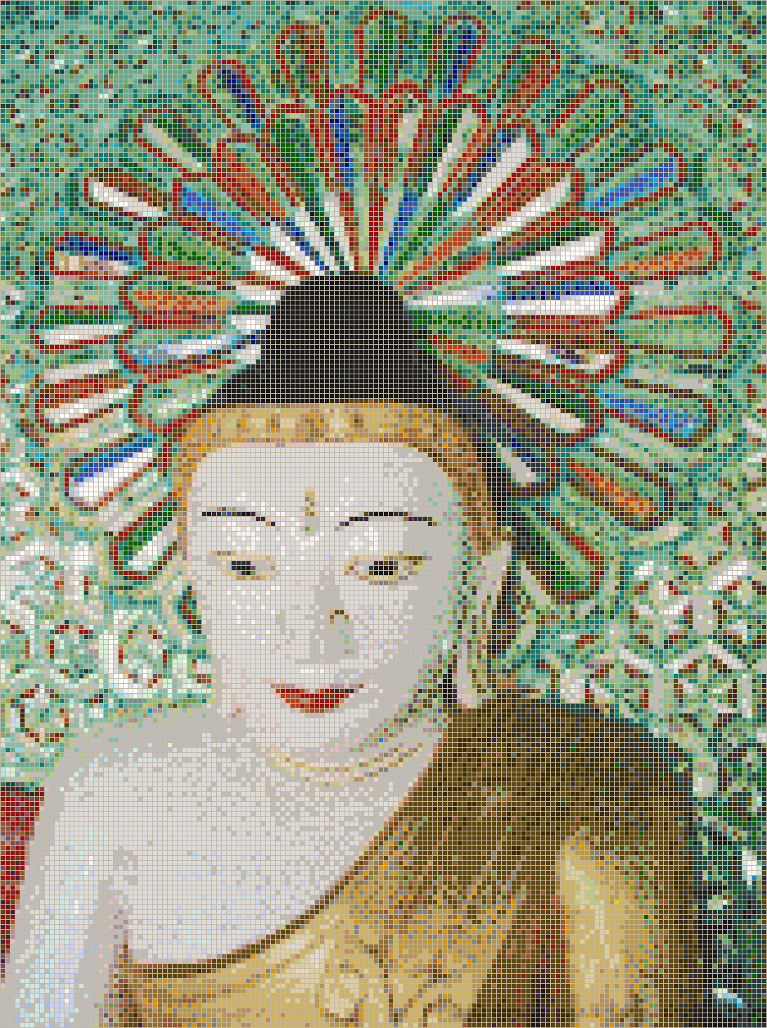 Buddah Statue (U Min Thonze, Myanmar) - Mosaic Tile Art