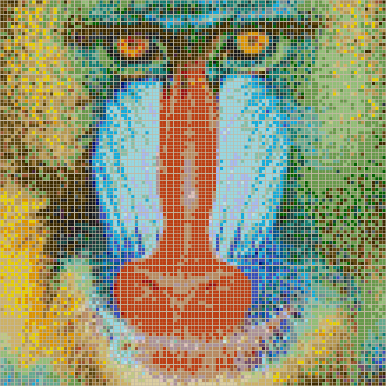 Mandrill Baboon Face - Mosaic Tile Art