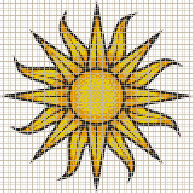 Sun (on white) - Mosaic Tile Art