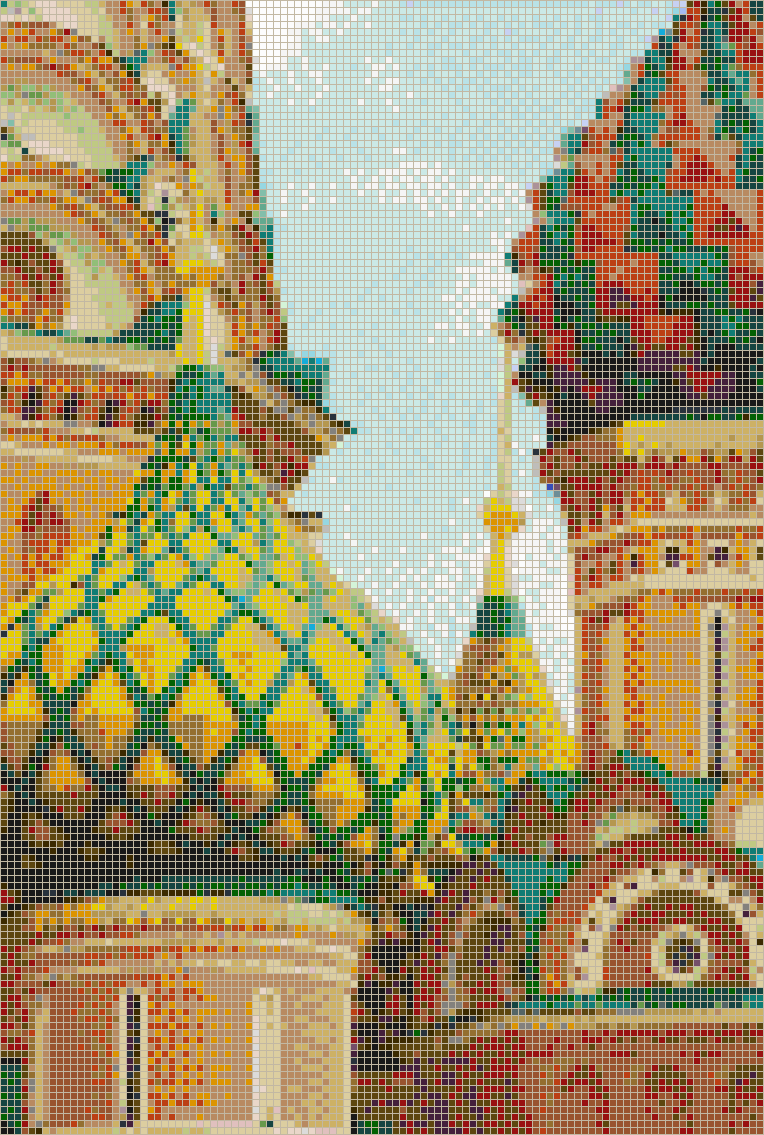Detail of St Basils Cathedral (Moscow) - Mosaic Tile Art